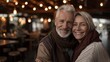 © JovialFox - Cheerful senior couple enjoying a happy moment together, smiling while seated in a restaurant cafe bar - Concept of joyful retirement and active mature lifestyle