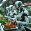Humanoid robot works in the kitchen