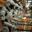Humanoid robot works in the kitchen