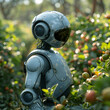 Humanoid robot works in vegetable production