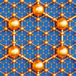 Advanced Golden Nanomaterial Lattice Structure on a Blue Background