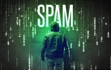 Poster - Faceless hacker with inscription
