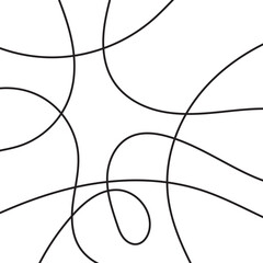 Wall Mural - thin line wavy abstract vector background. curve wave seamless pattern. line art striped graphic tem