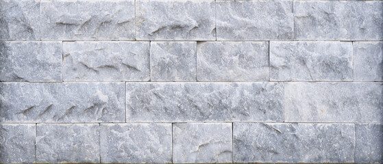 Aufkleber - White gray light damaged rustic brick wall brickwork stonework masonry wallpaper, texture background banner panorama