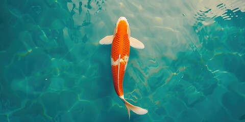 Minimalist Koi Fish in Serene Pond