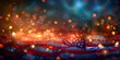 A patriotic theme with the American flag and stars