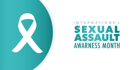 Wall Mural - Sexual Assault awareness Month of April. Poster , banner design template Vector illustration.