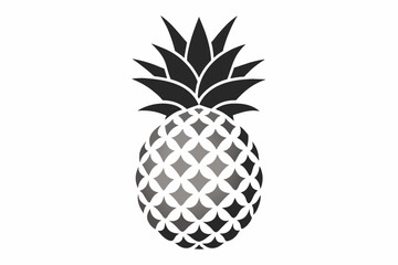 Wall Mural - Pineapple vector white background.