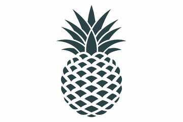 Wall Mural - Pineapple vector white background.