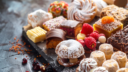 Wall Mural - Selection of sweets on table