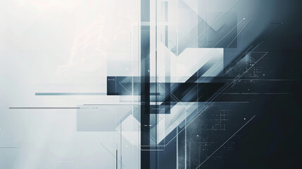 Wall Mural - Modern abstract digital background with geometric shapes and lines, in blue and white tones
