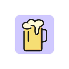 Wall Mural - Line icon of beer mug. Bar, pub, alcoholic drink. Beverage concept. Can be used for signboards, poster, brochure pictograms