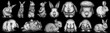 Vintage engraving isolated rabbit set illustration hare ink sketch. Easter bunny background jackrabbit silhouette art. Black and white hand draw image