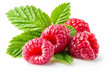 Raspberry isolated Raspberries with leaf isolate