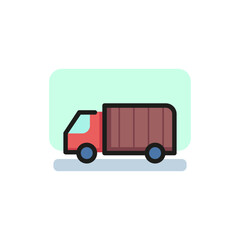 Poster - Line icon of truck. Lorry, cargo, delivery. Transport concept. Can be used for topics like transportation, service, logistic