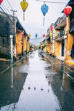 Fototapeta Góry - Rainy day in the Old Town of Hoi An