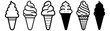 Ice cream silhouette set vector design big pack of illustration and icon