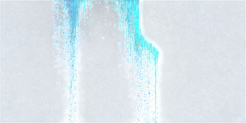 A cascading waterfall of glowing Transparent Background Images 