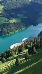 aerial view of beautiful switzerland landscape