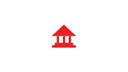 Bank Red Icon On White Background. Red Flat Style Vector Illustration.Vector icon red.