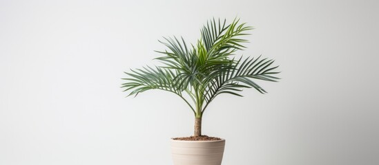 Canvas Print - A lush plant in a pot on a table