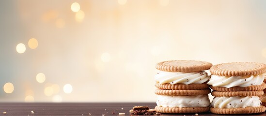 Sticker - Three cookies and two ice cream sandwiches on table