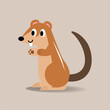 Xerus cartoon Flat style.animal vector illustration.Squirrel with brown background.Animal start with X letter.