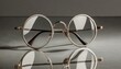 © Bilal - silver bracelet on white, Transparent acetate eyeglasses with round lenses showcased on a reflective surface, ideal for modern optical fashion