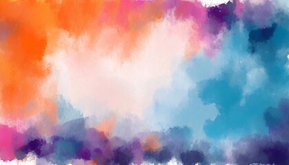 grunge stressed vibrant fringe bleed watercolor center bright borders pink orange colorful design ba