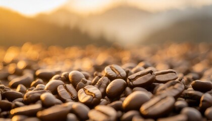 Wall Mural - roasted coffee beans background