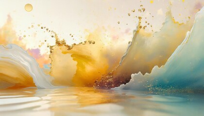 Canvas Print - colorful liquid splash background with ink in water creating a joyful and artistic illustration