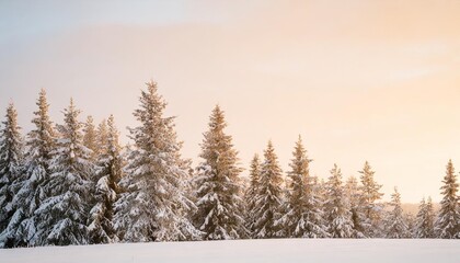 Canvas Print - winter abstract minimal vertical background with fir trees covered with snow and copy space