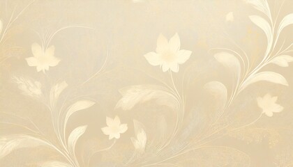 Wall Mural - wallpaper with a subtle elegant floral pattern on a cream background