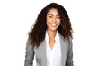 © somsuda - Portrait of beautiful African American Business woman wearing suit and shirt posing with smart and confidence isolated on transparent png background.