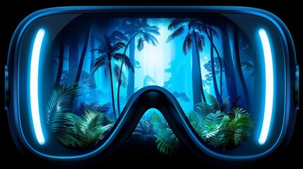 Poster - Virtual reality glasses with futuristic vision technology. VR goggles