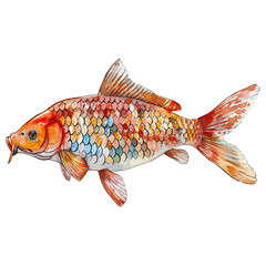 Wall Mural - carp fish vector illustration in watercolour style