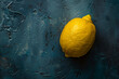 bright yellow lemon against a monochromatic background
