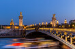 Alexander III Bridge in Paris at night