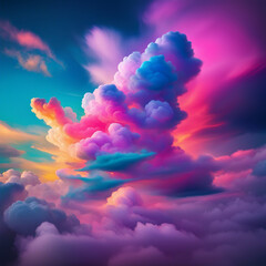 Poster - colorful cloud illustration background