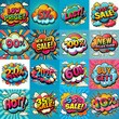 © vector_master - Sale stickers pop art style. AI generated illustration