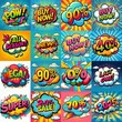 © vector_master - Sale stickers pop art style. AI generated illustration