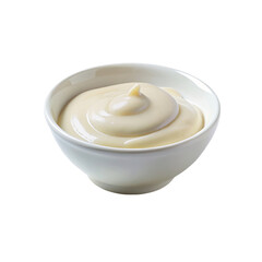 Wall Mural - Mayonnaise in a bowl isolated on transparent background.