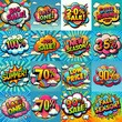 © vector_master - Sale stickers pop art style. AI generated illustration