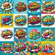 © vector_master - Sale stickers pop art style. AI generated illustration