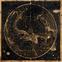 Wall Mural - illustration set of moon phases. different stages of moonlight activity in vintage engraving style. 