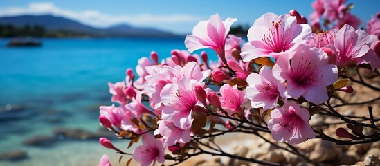 Sticker - flowers Greece on beach