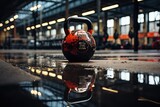 Fototapeta Do akwarium - 20 kg kettlebell in the corner of the gym., generative IA