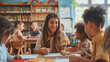 © sattawat - Smiling female teacher communicate with her students in classroom .