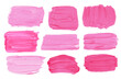 © Sonya illustration - Vector set of hand painted gouache and acrylic pink banners for backgrounds