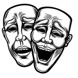 Fototapeta Pokój dzieciecy - Dramatic Theater Masks, Comedy and Tragedy
